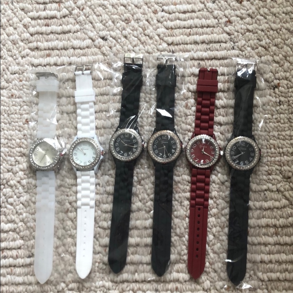 Multiple women’s Geneva watches.
